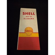 Vintage 1960 Shell Gasoline Road Map Alabama State Highway Map H.M. Gousha