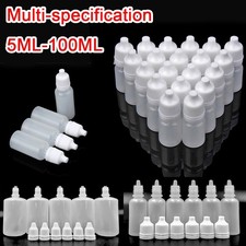 5-100ML Plastic Squeezable Dropper Bottles Eye Liquid Dropper Refillable Bottles