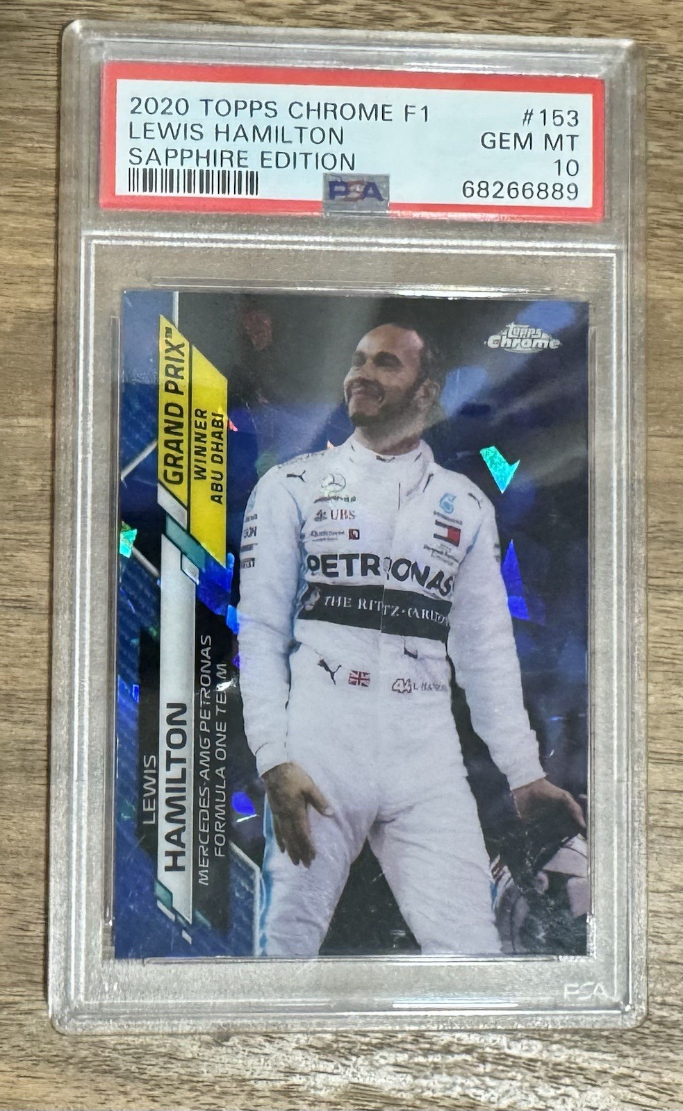 PSA 10 LEWIS HAMILTON 2020 Topps Chrome F1 Racing Sapphire Edition #153 GEM MINT