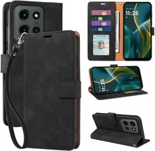 RFID Flip Wallet Case for Moto G 2026/2025 G Play 2026 with 4 Card Slots, Blac
