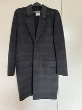 SANDRO Less Wool Blend Checked Coat in Grey f...