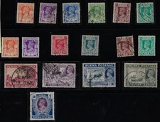 Burma Scott18A-30 used, CV $37.10, 1938 KGVI issue 1p to 1Rp. VF	(a7881