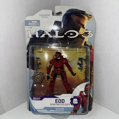 #ad McFarlane Halo 3 Red EOD Spartan Soldier Equipment Damaged Package D $45.00