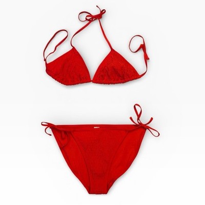 Old Navy Vibrant Cherry Red String Triangle Top Bikini XS Summer 