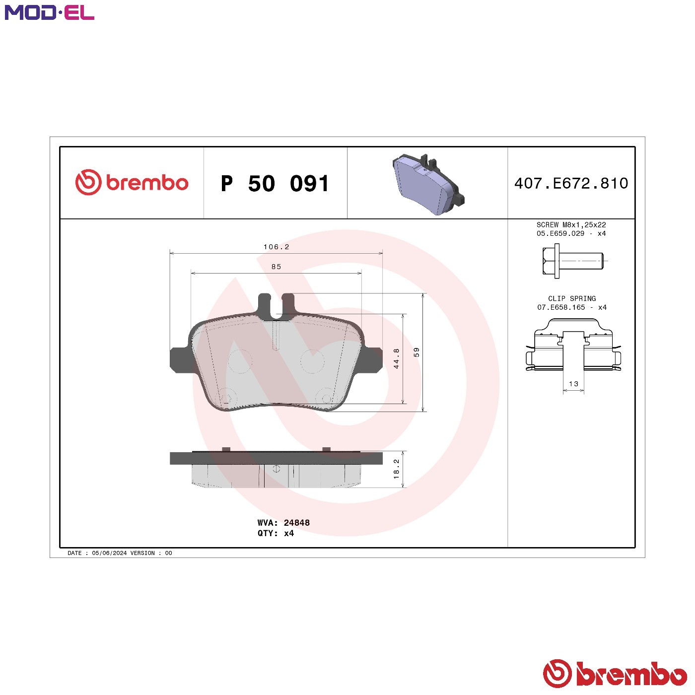 ✅Fits BREMBO P 50 091 Brake Pad Set, disc brake P 50 091 Brake pads ⭐UK Seller⭐ - Image 40