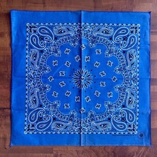 Hav-a-Hank Blue Pasley Bandana Scarf  Vintage 90s USA