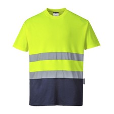 Image of 2 Tone Hi Viz Comfort Crew Neck T-Shirt Hi Vis tee Portwest S173