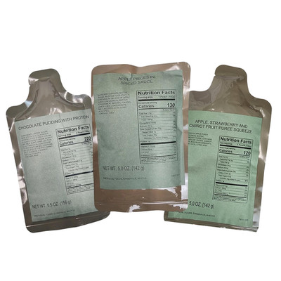 Dessert Fruit Pudding Apples Puree MRE Camping Survival 3-Pack-New *mocinc.1982*
