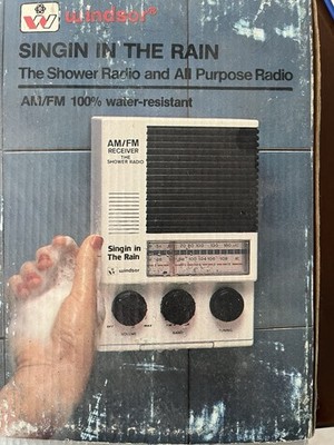 Windsor AM/FM Radio Shower 4087 Singin In The Rain All Purpose NEW NIB
