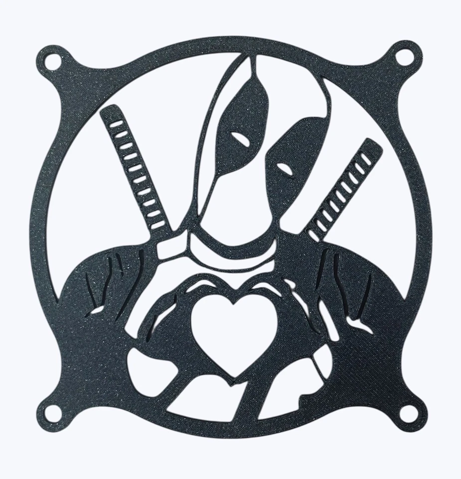 Cubierta de parrilla de ventilador de 120 mm DeadPool (paquete de 4 negros) parrilla de ventilador de 120 mm Foto 2 de 3