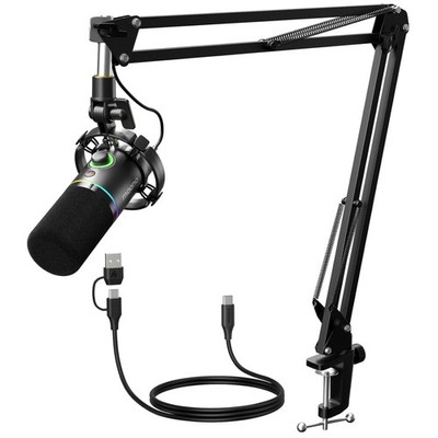 Dynamisches Mikrofon Set USB XLR mit Arm RGB Studio Streaming Aufnahme