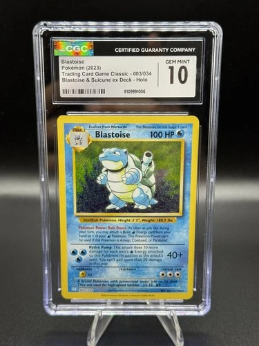 CGC 10 Blastoise 003/034 CLB Trading Card Game Classic Deck Pokemon Gem Mint