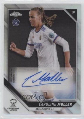 2021-22 Chrome UEFA Women's Champions League Caroline Moller Rookie Auto RC 2o7
