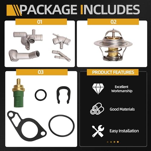 Cast Aluminum Thermostat Housing Cover Cooling Hose With Thermostat, Engine 