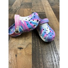 Crocs Classic Marbled Tie Dye Clogs Pink Purple Blue Kids Size J1 207002-4SU