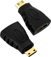 2-Pack HDMI Mini Adapter Gold Plated Mini HDMI to Standard HDMI Connector 4K