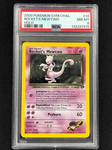Pokemon 2000 Rocket's Mewtwo Holo 14/132 PSA 8
