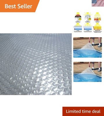 12x24-ft Rectangle Solar Pool Cover 12-Mil Clear   Solar Cover for Above Grou...