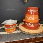 EUC VTG  Pyrex Autumn Harvest Nesting Casserole Set w 2 Lids, 7 Piece Set READ