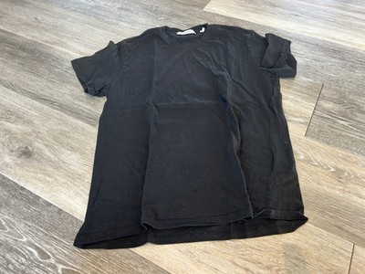 SANDRO PARIS BLUE MELANGE WITH GRAY ACCENTED SHORT SLEEVE T SHIRT SZ XL RUNS SM