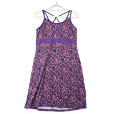Gaiam Active Dress Floral Print Purple Orange Sleeveless Athleisure Size Large