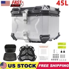 45L Motorcycle Top Case Tail Box Waterproof Luggage Scooter Trunk Storage Box US