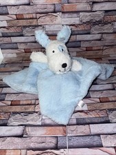 Head Shoulders Toes  Bows Plush BLUE PUPPY DOG Lovey Security Blanket