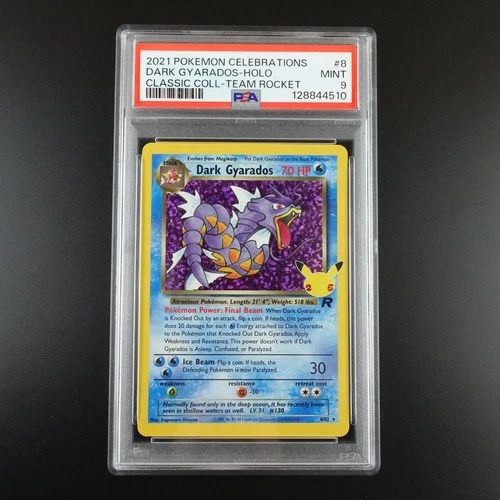 PSA 9 Dark Gyarados 8 Pokemon Celebrations Classic Collection Holo Graded Card