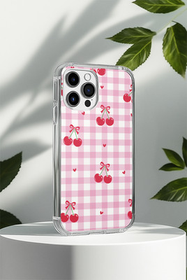 Handyhülle Valentinstag rosa Gingham Kirsche Schleife süß für iPhone 17 Galaxy 23