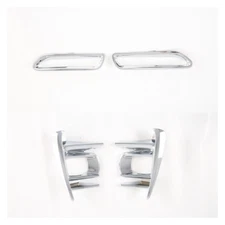 silver Front+Rear Fog Light Frame Lid Set Cover Trim For 2018-2020 Toyota Sienna