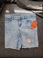 Wonder Nation Denim Bermuda Shorts, Girls 7 Plus Light Wash