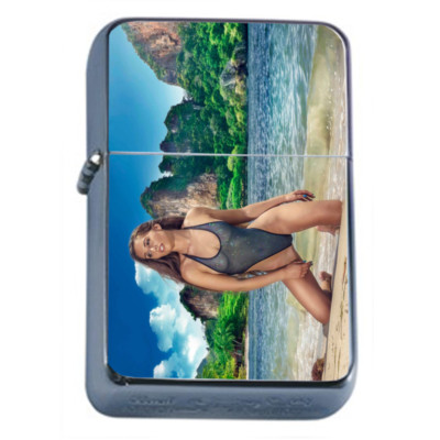 Irish Pin Up Girls D10 Flip Top Oil Lighter Wind Resistant 