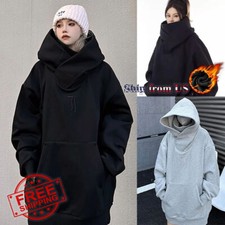 ON SALE  Oversized Hoodie Winter Warm Fleece Pullover Turtleneck Tops Sweater