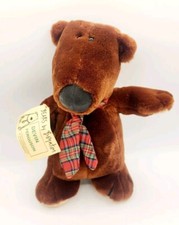 Sandra Boynton Devin Ferguson Teddy Bear 1989 Carousel Brown Red Plaid Tie NOS