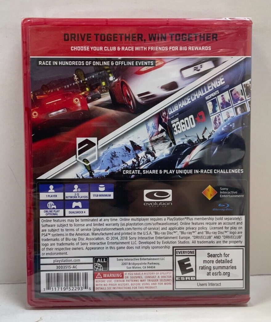 DriveClub *PlayStation Hits* ( PlayStation 4/ PS4 ) 711719522935| eBay