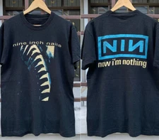 Nine Inch Nails NIN 2 side black T shirt 90s Unisex classic style tee NH13367