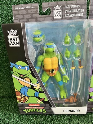 BST AXN Teenage Mutant Ninja Turtles 5” Figures Lot of 2 Leonardo