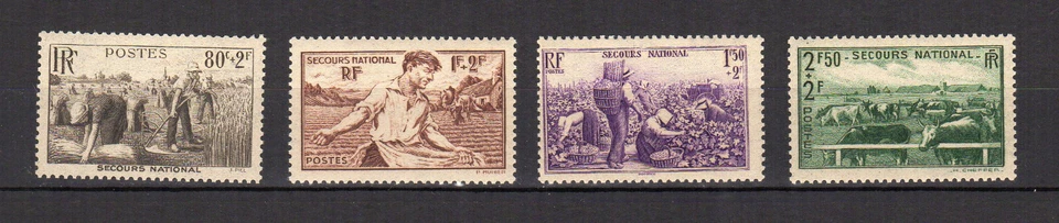 France 1940 Y&T 466 à 469 activités agricoles 4 timbres neufs MNH/TE1629 - Photo 1/1