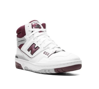 NEW BALANCE 650R MENS SIZE 11.5 D WHITE BURGUNDY GRAY HIGH TOP COURT SNEAKER NEW