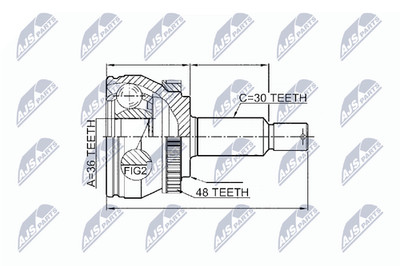 NTY Gelenksatz Antriebswelle NPZ-HY-546 für TUCSON HYUNDAI JM CRDi Allrad