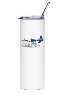 #ad Twin Otter Floatplane Stainless Steel Water Tumbler with straw 20oz. $38.95