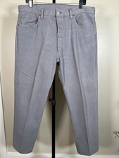 Levis 501 Vintage 1999 Y2K USA Made Button Fly Gray Denim Jeans Sz 34x28