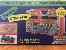 285 Battery Organizer Storage Holder Box Case with Tester, New Ultra-Large
