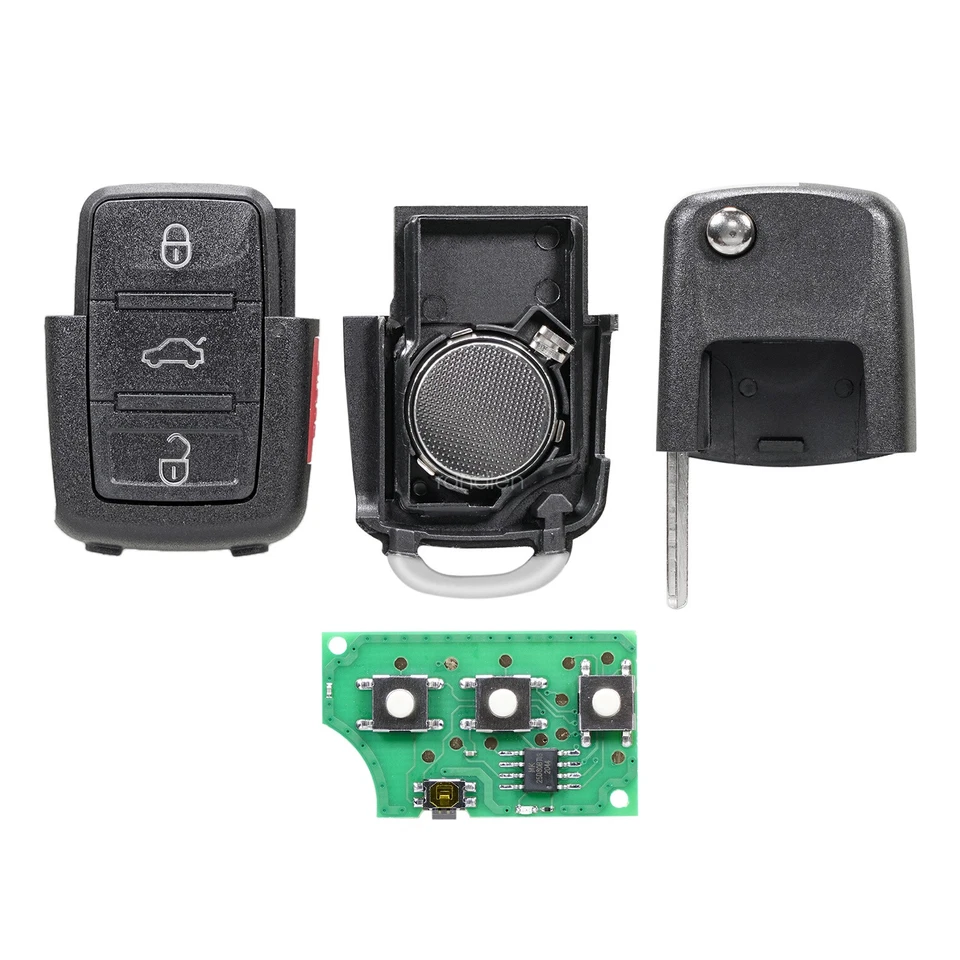 2 Para 2002 2003 2004 2005 2006 Volkswagen Beetle 4 Botones Abatible Coche Llave Mando a Distancia Foto 3 de 4