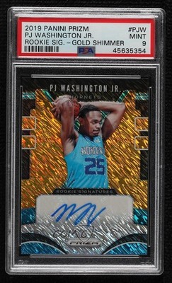 2019-20 Prizm FOTL Gold Shimmer 7/10 PJ Washington Jr PSA 9 MINT Auto RC 1b7p