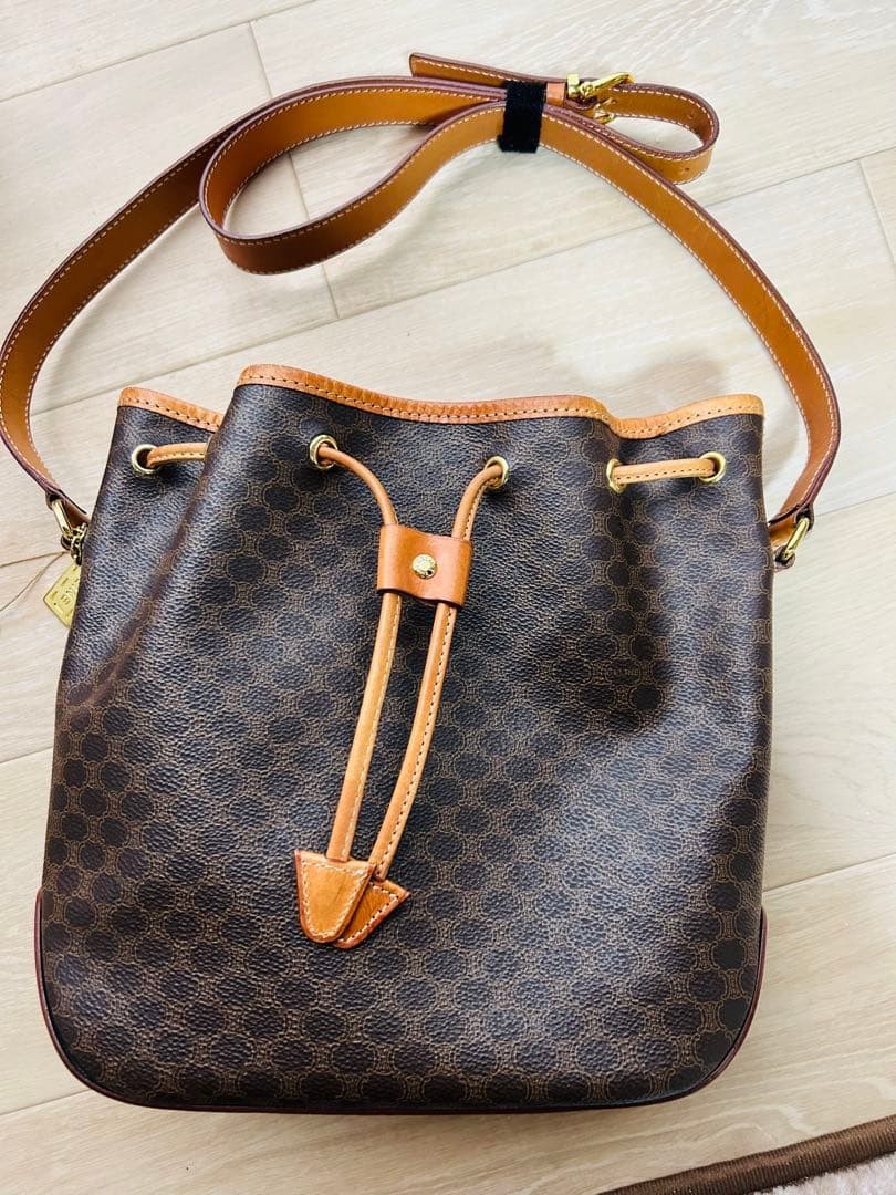 Unused [CELINE] Macadam Pattern Drawstring Should… - image 1