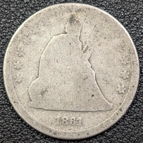 1861 Seated Liberty Silver Quarter 25C Grades AG-G! - Ships Free!