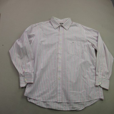 Lacoste Shirt Mens 45 Long Sleeve Button Up Pockets Checks Casual