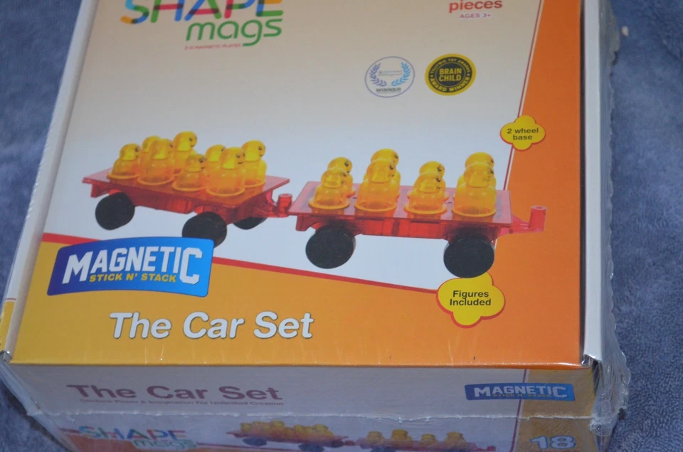 Shape mags 18 Piece Set Magnetic Building Tiles Blocks Cars Expansions Set - Image 2 of 4