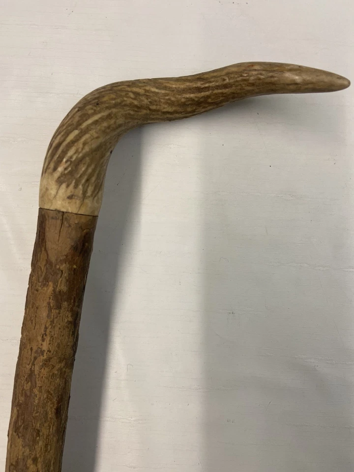 Vintage Wooden Walking Stick With Bone Handle - Image 4 of 4